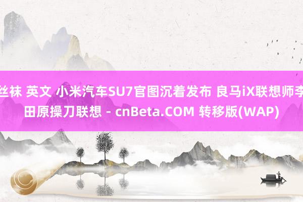 丝袜 英文 小米汽车SU7官图沉着发布 良马iX联想师李田原操刀联想 - cnBeta.COM 转移版(WAP)