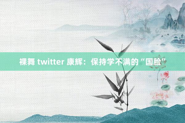 裸舞 twitter 康辉：保持学不满的“国脸”