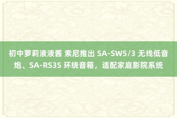 初中萝莉液液酱 索尼推出 SA-SW5/3 无线低音炮、SA-RS3S 环绕音箱，适配家庭影院系统