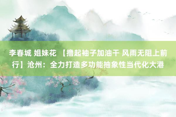 李春城 姐妹花 【撸起袖子加油干 风雨无阻上前行】沧州：全力打造多功能抽象性当代化大港